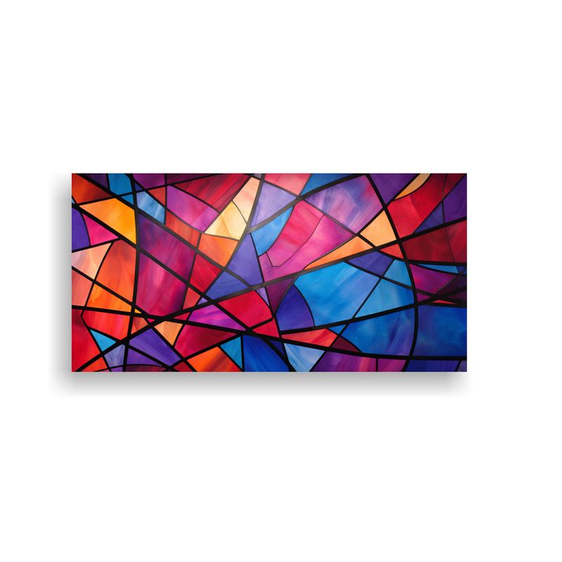 GENERICO - Escenario Abstracto Inspirado En Vidrieras, Pinturas De Deco 160x80cm