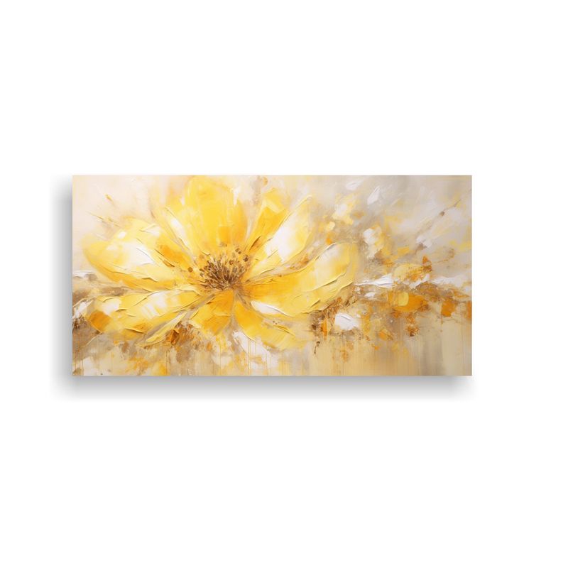 GENERICO - Pintura En Lienzo Amarilla Con Estilo De Decoración Floral 160x80cm