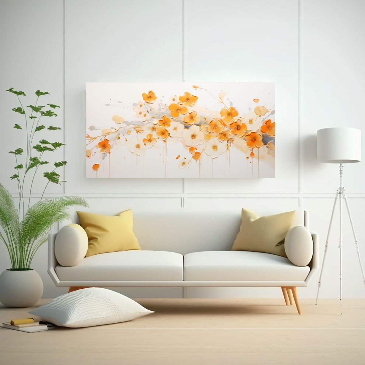 GENERICO - Pintura Acrílica Sin Costuras En Bastidor Blanco 160x80cm