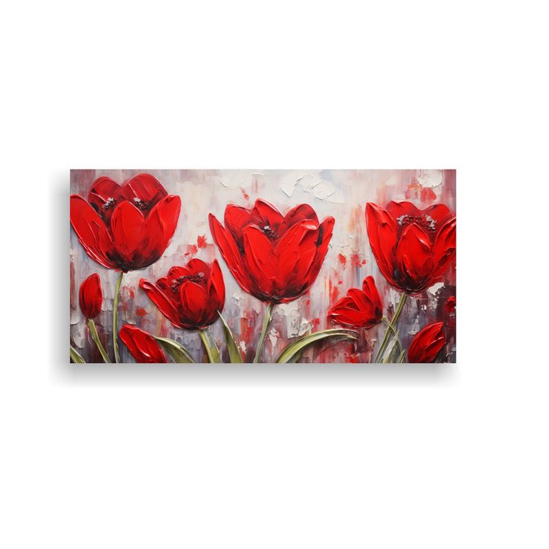 GENERICO - Tela En Bastidor De TULIPANES Abstracto Representación A Re 160x80cm