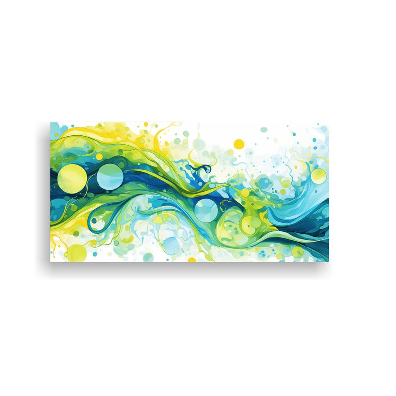 GENERICO - Pinturas Decorativas Con Diseño Funky En Amarillo, Verde, A 160x80cm