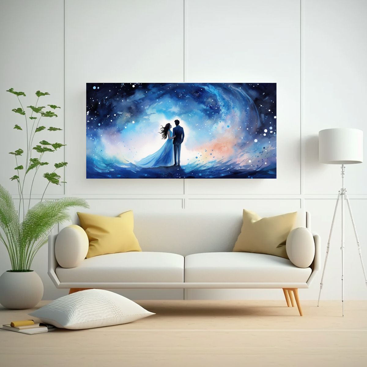 GENERICO - Cuadro Acuarela Nocturna The Night We Met Para Decoración H 160x80cm.
