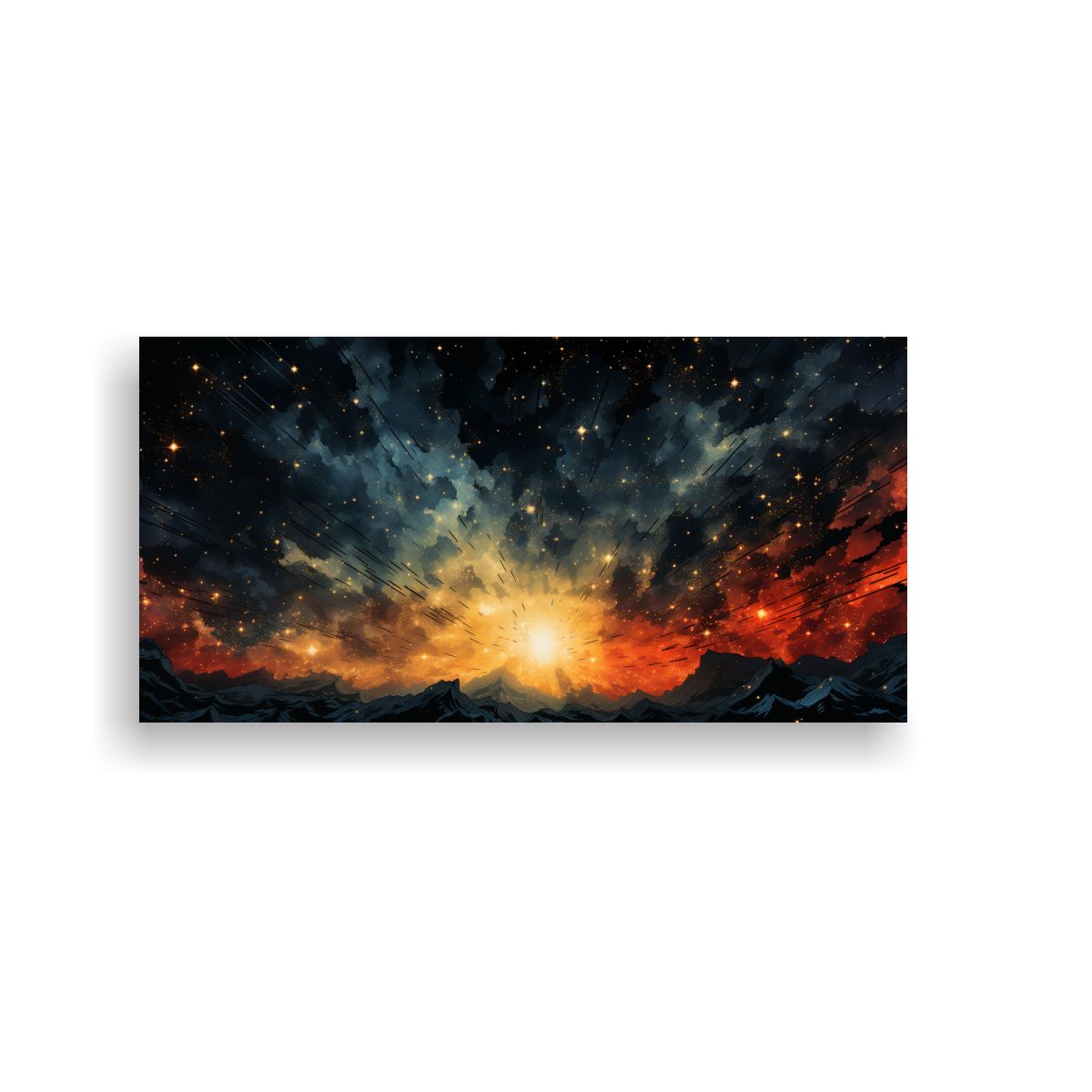 GENERICO - Pinturas Decorativas De Estilo Urbano Y Celeste En Canva Cal 160x80cm.