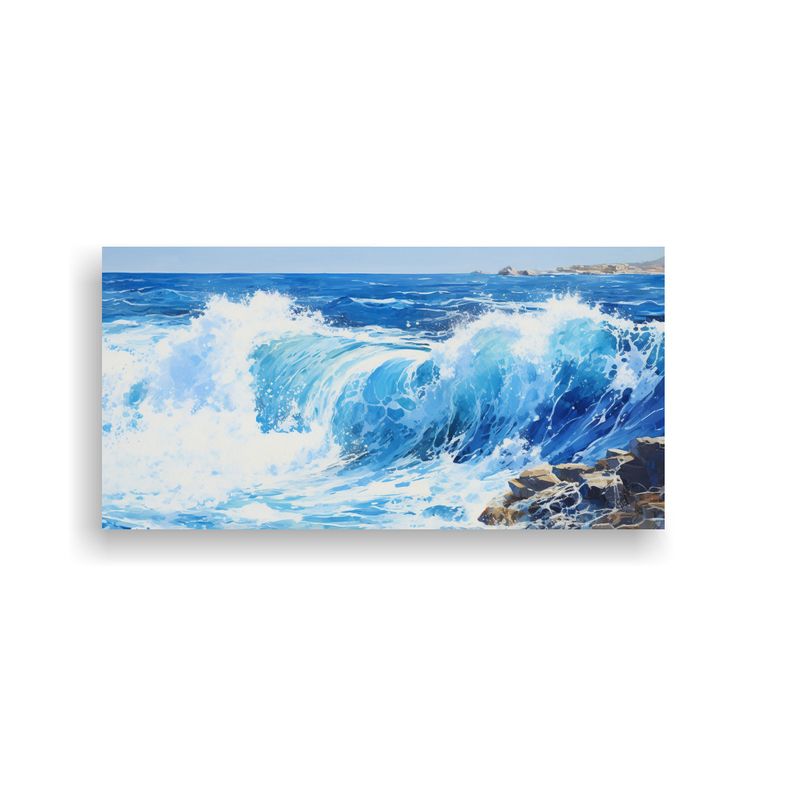 GENERICO - Pinturas De Decoración De Salón Con Impresión Canva Ondas 160x80cm