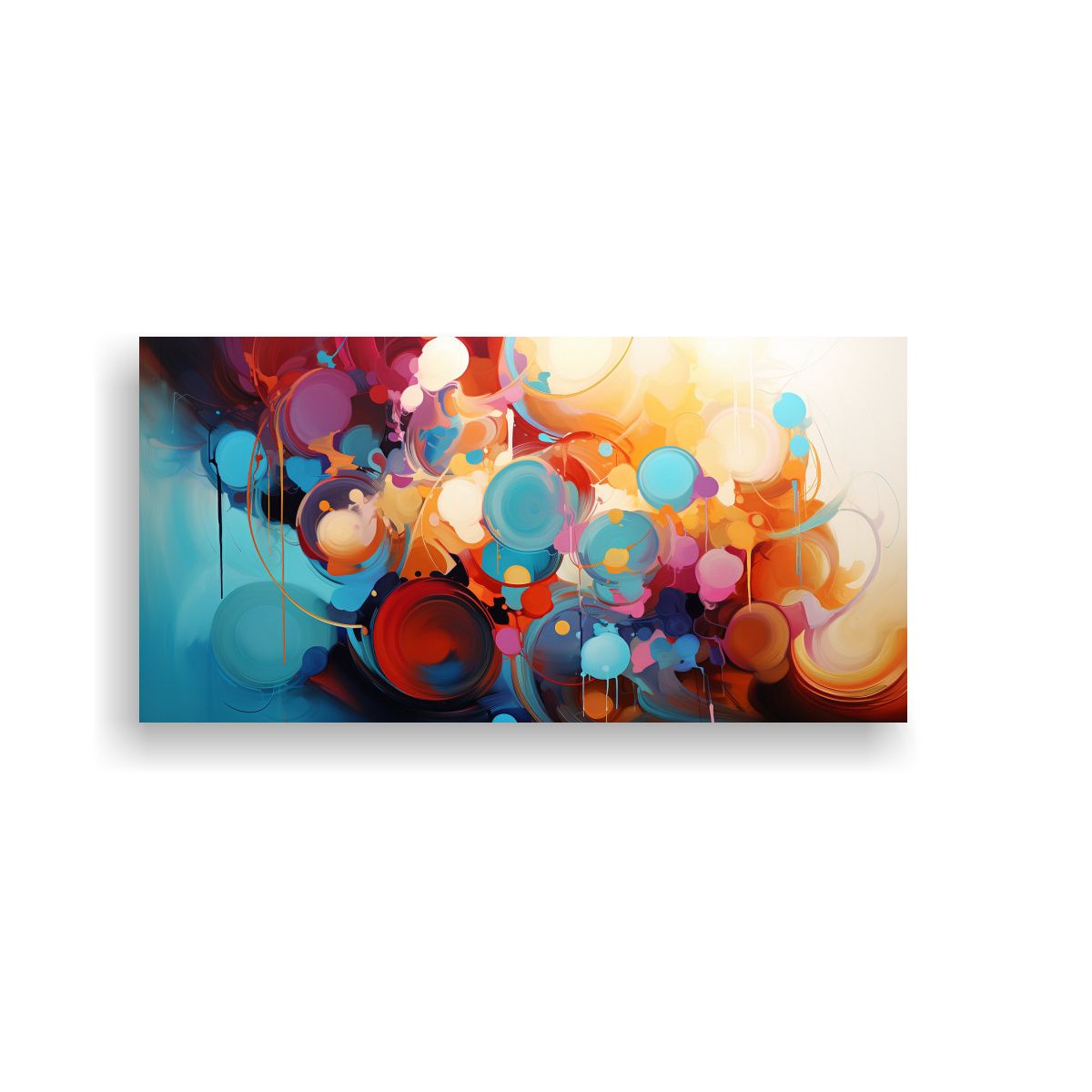 GENERICO - Pintura Abstracta En Lienzo Estilo Decorativo Rojo Y Azul 160x80cm