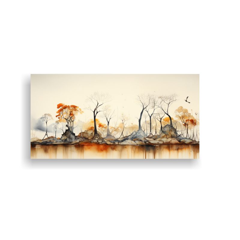 GENERICO - Cuadro Decorativo Floral Abstracto Acuarela 160x80cm