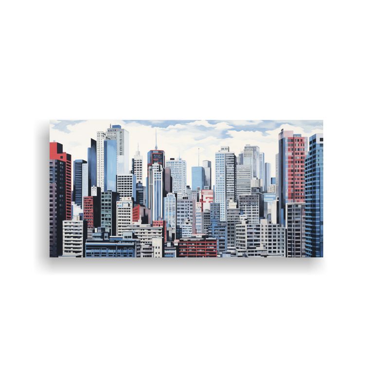 GENERICO - Pintura Lienzo Tela Acuarela Calle Urbana Con Cuadros Decora 160x80cm