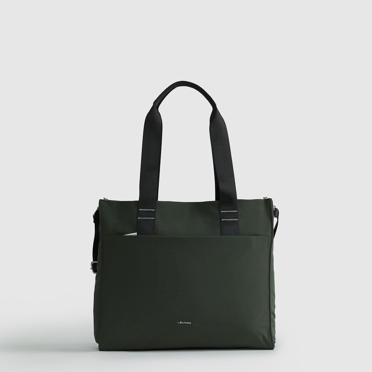 LOUNGE - Cartera De Hombro Notebook Icónica Nylon Verde Musgo LOUNGE