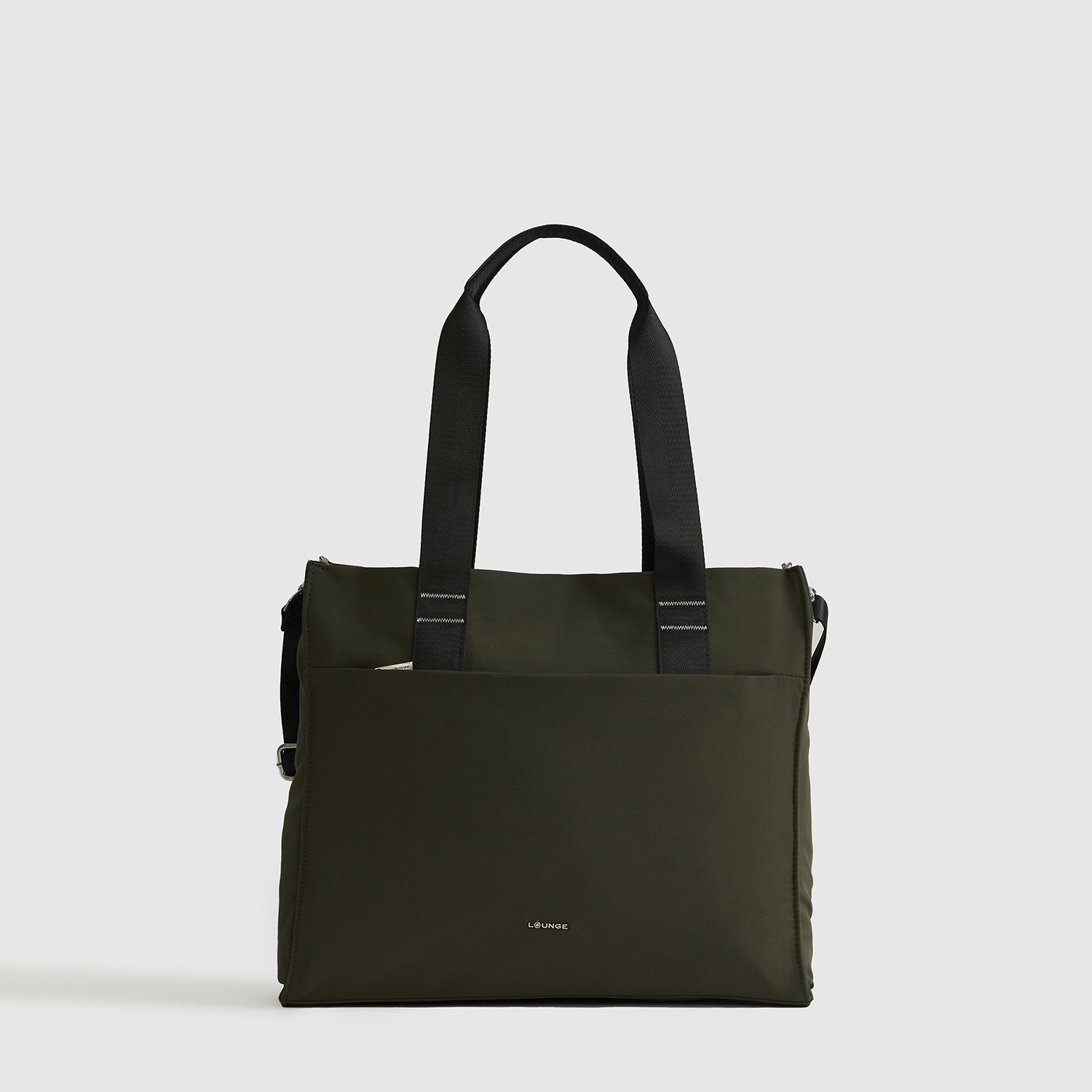 LOUNGE Cartera De Hombro Notebook Icónica Nylon Verde Musgo LOUNGE