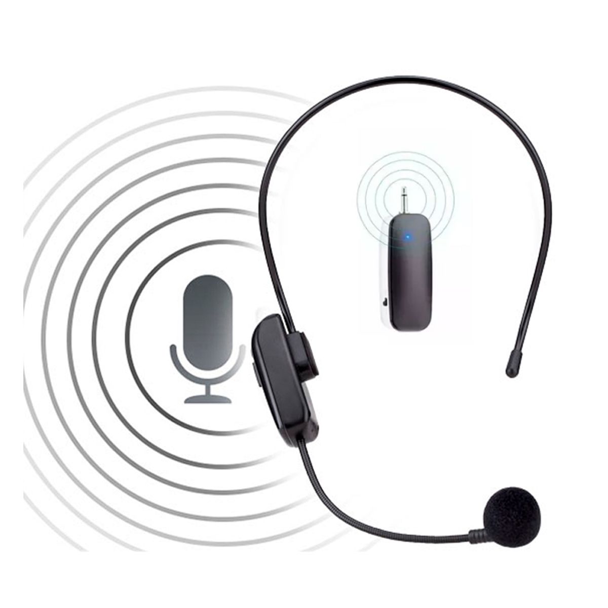 GENERICO - Micrófono Inalámbrico Diadema adaptador de 35mm covertidor Bluethooth