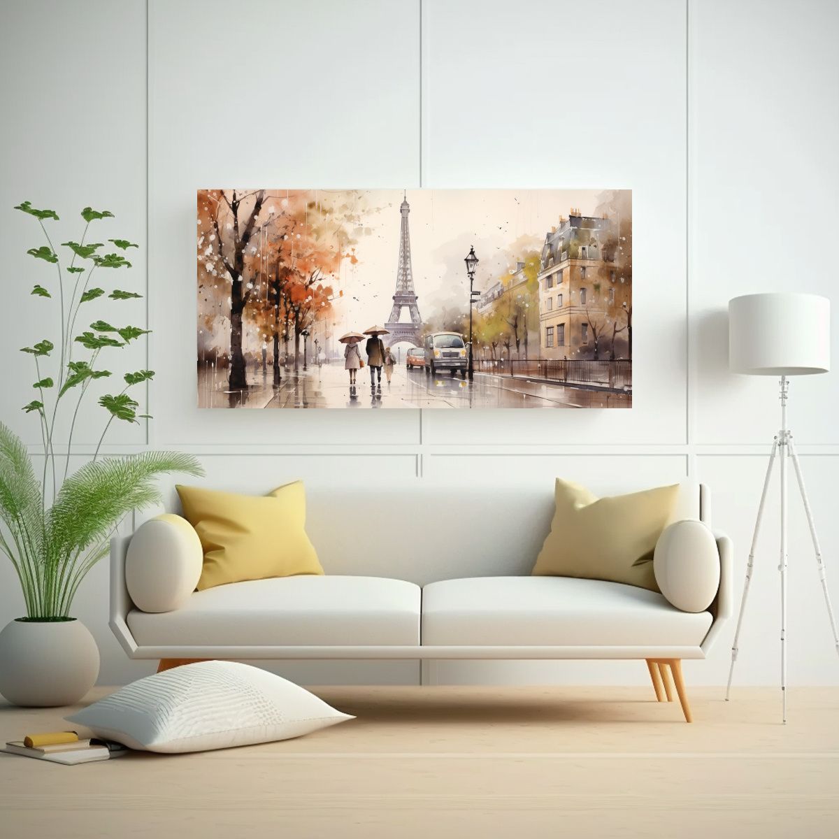 GENERICO - Cuadro Poderosos Colores Pareja Caminando Junto A La Torre E 160x80cm