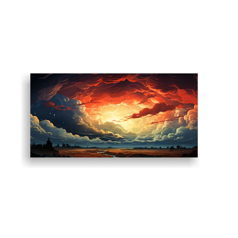 GENERICO - Pintura Decorativa De Movimiento Cultural Con Nubes De Torme 160x80cm