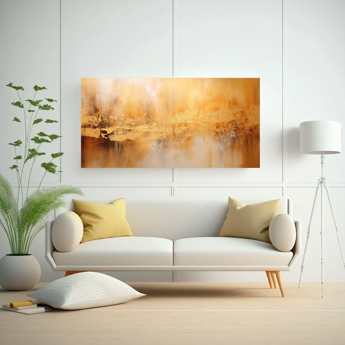 GENERICO - Cuadro Movimiento Urbano: Hermosos Matices Dorados Del Otoñ 160x80cm