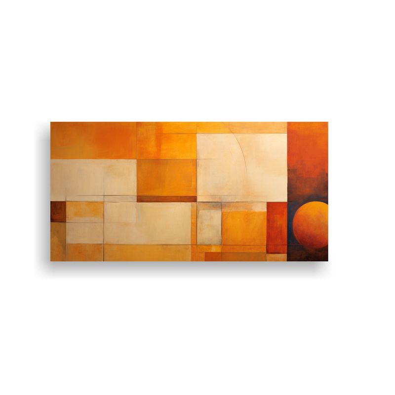 GENERICO - Cuadro Abstracción Geométrica Vanguardista En Tonos De Nar 160x80cm
