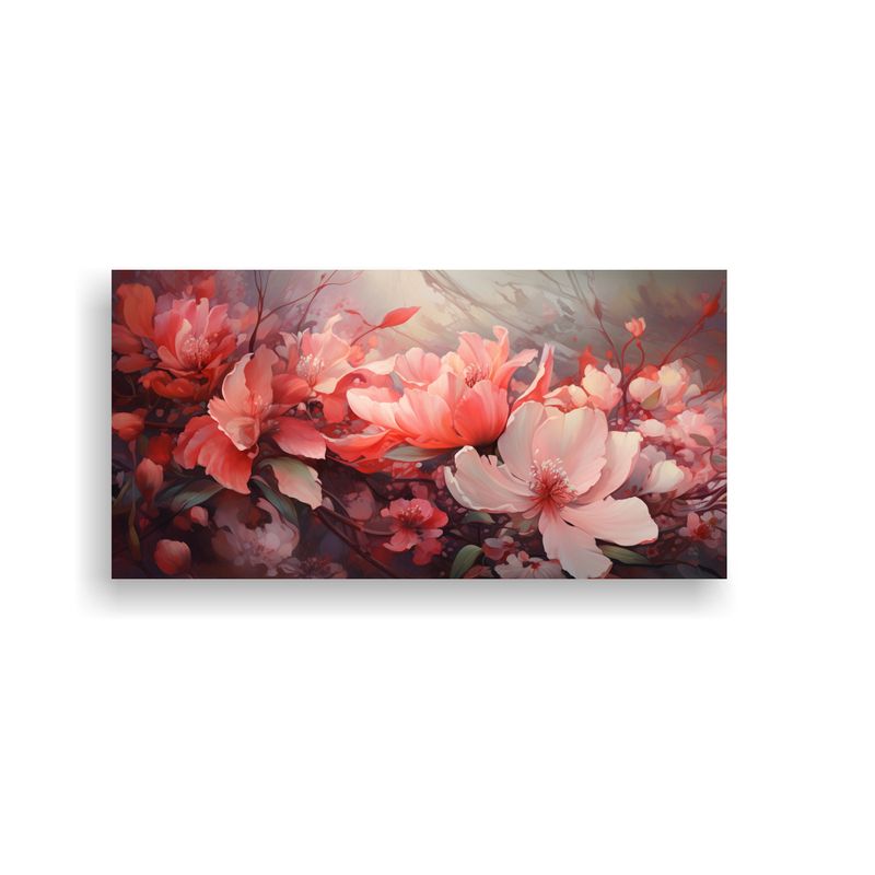 GENERICO - Cuadros Abstractos Modernos De Flores En época De Canva 160x80cm