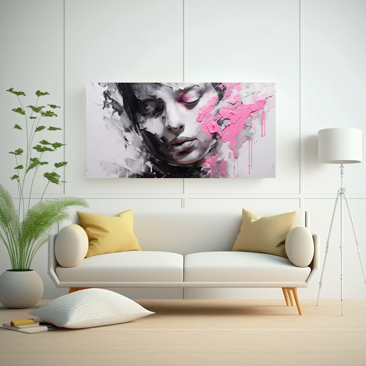 GENERICO - Cuadro Decorativo: Composición Facial Equilibrada Con Conto 160x80cm