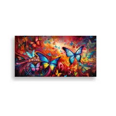 GENERICO - Cuadros De Mariposas Abstractas: Belleza En Lienzo 160x80cm