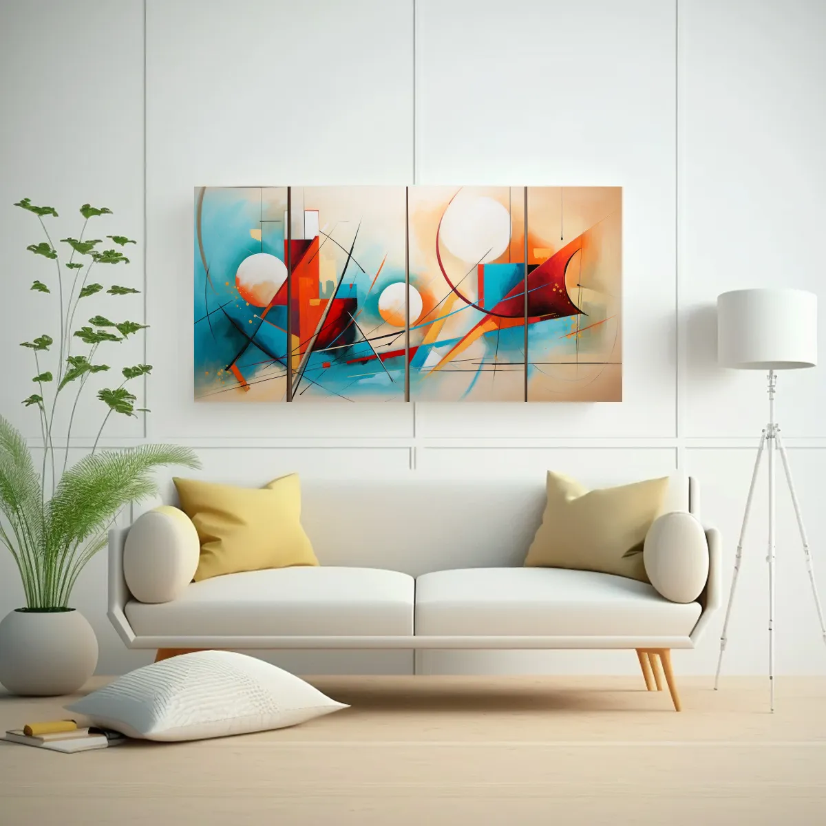 GENERICO - Cuadros Abstractos Para Habitación Arte Moderno Profundidad 80x40cm
