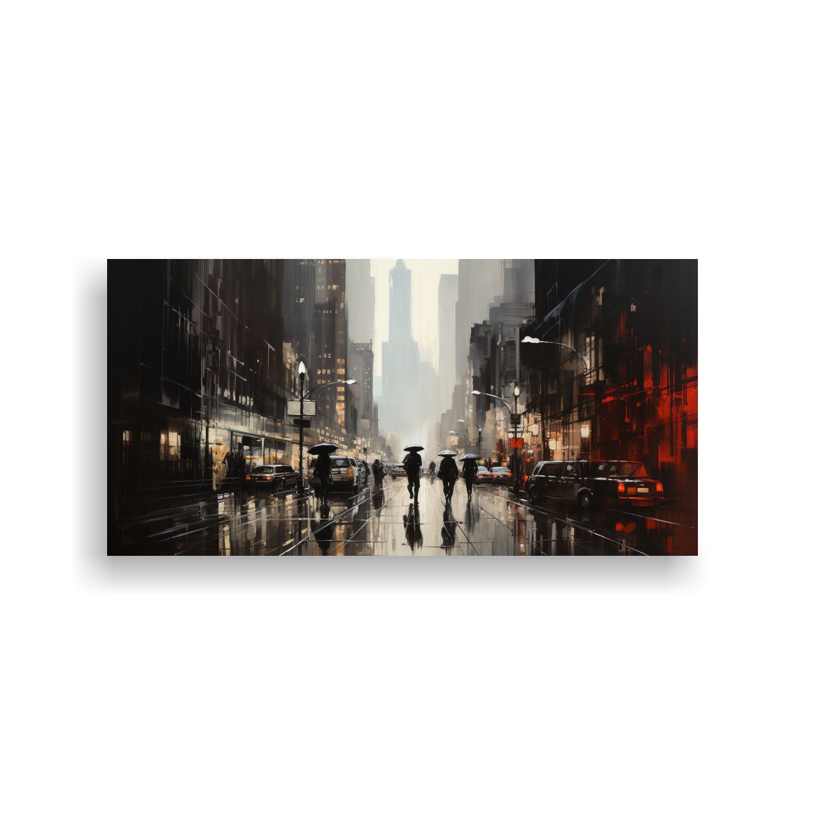 GENERICO - Cuadro Espectacular De Personas Caminando En La Ciudad En Pi 160x80cm