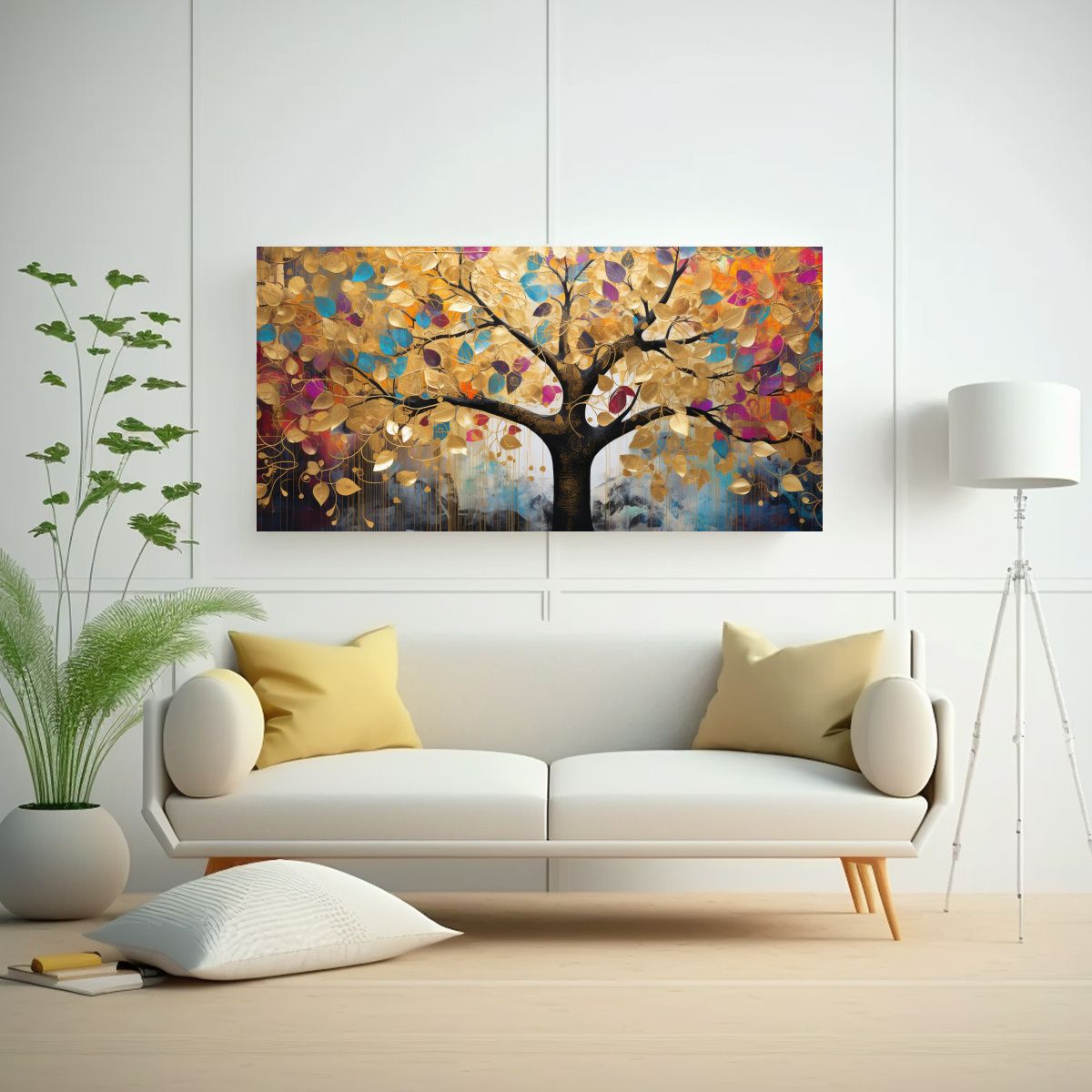 GENERICO - Pintura De Decoración De Lienzo Con Tonos Temáticos De Ár 160x80cm