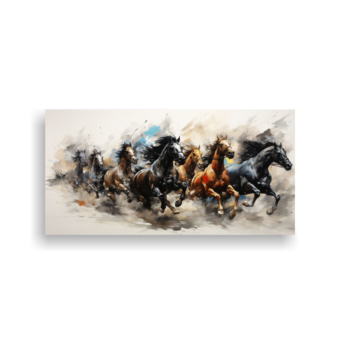 GENERICO - Cuadros De Caballos Abstractos Estilo Street Art De Canva Di 160x80cm