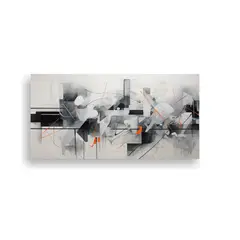 GENERICO - Cuadros Abstractos En Bastidor Moderno En Tonos Grises 160x80cm