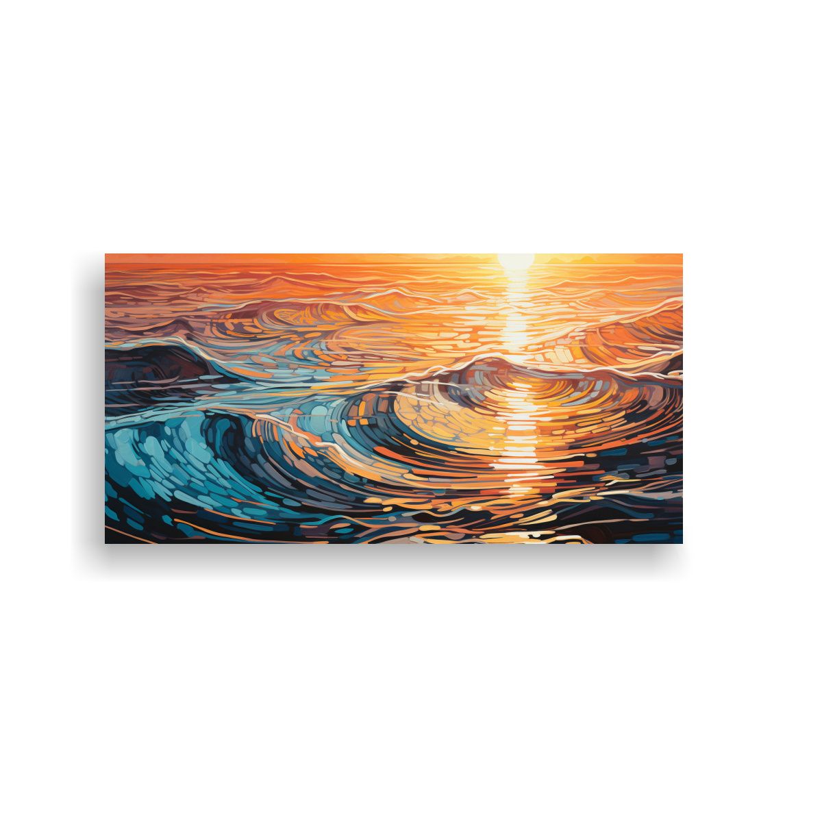 GENERICO - Cuadro Impreso Minimalista De Rizos Abstractos En Agua Al At 160x80cm