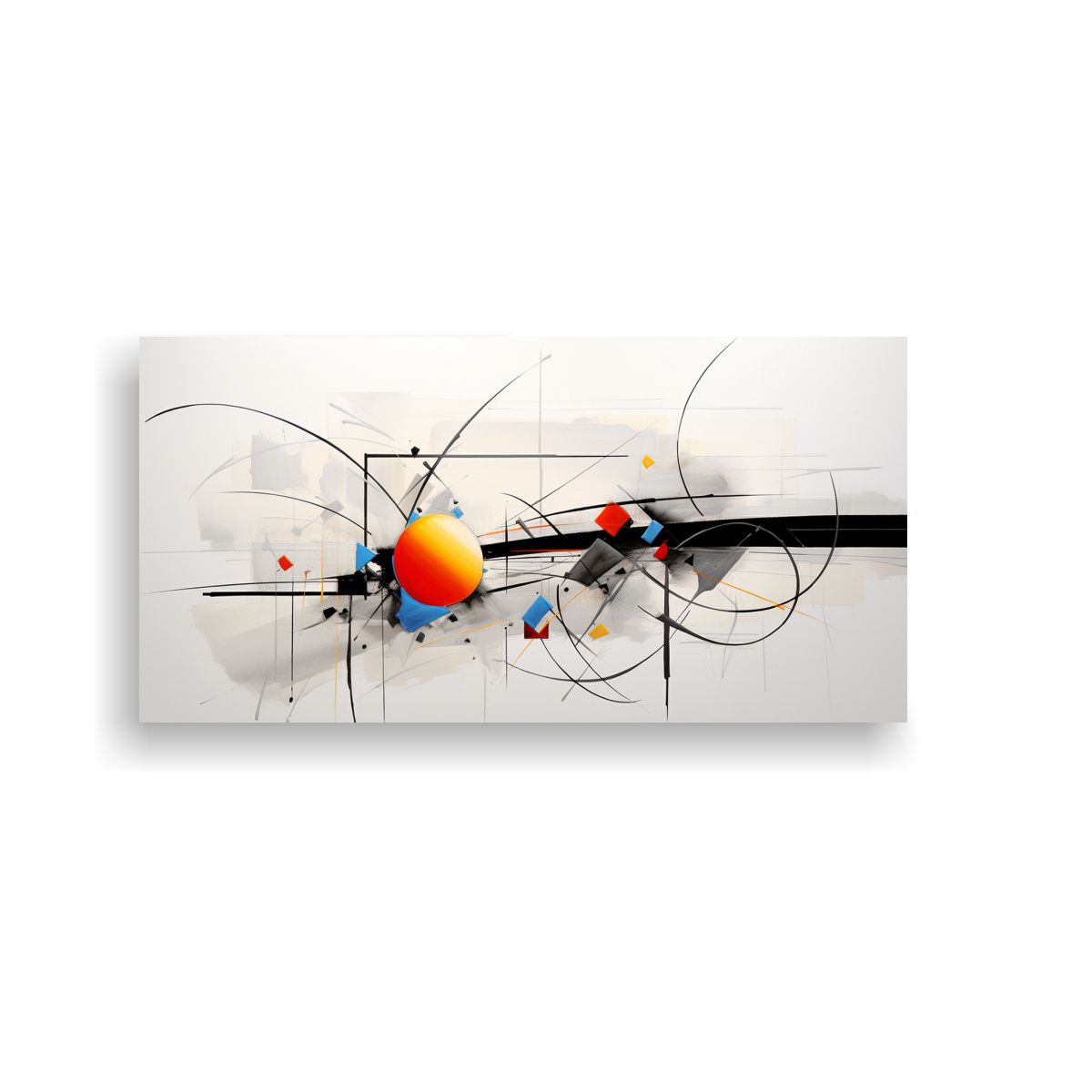 GENERICO - Pinturas Abstractas En Bastidor: Riqueza Visual En Fondo Bla 160x80cm