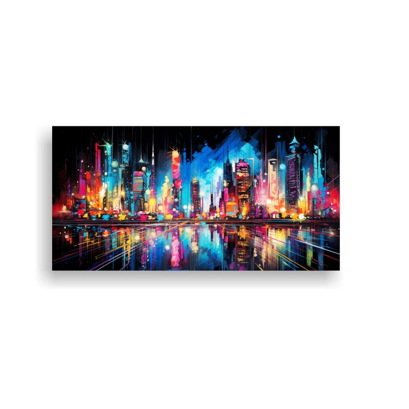 GENERICO - Cuadro De Diseño Simétrico De Tela En Bastidor: Danza Abst 160x80cm