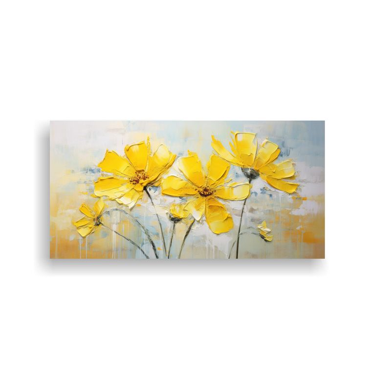 GENERICO - Cuadro De Tema Fantasía: Pintura De Una Flor Amarilla En Li 160x80cm