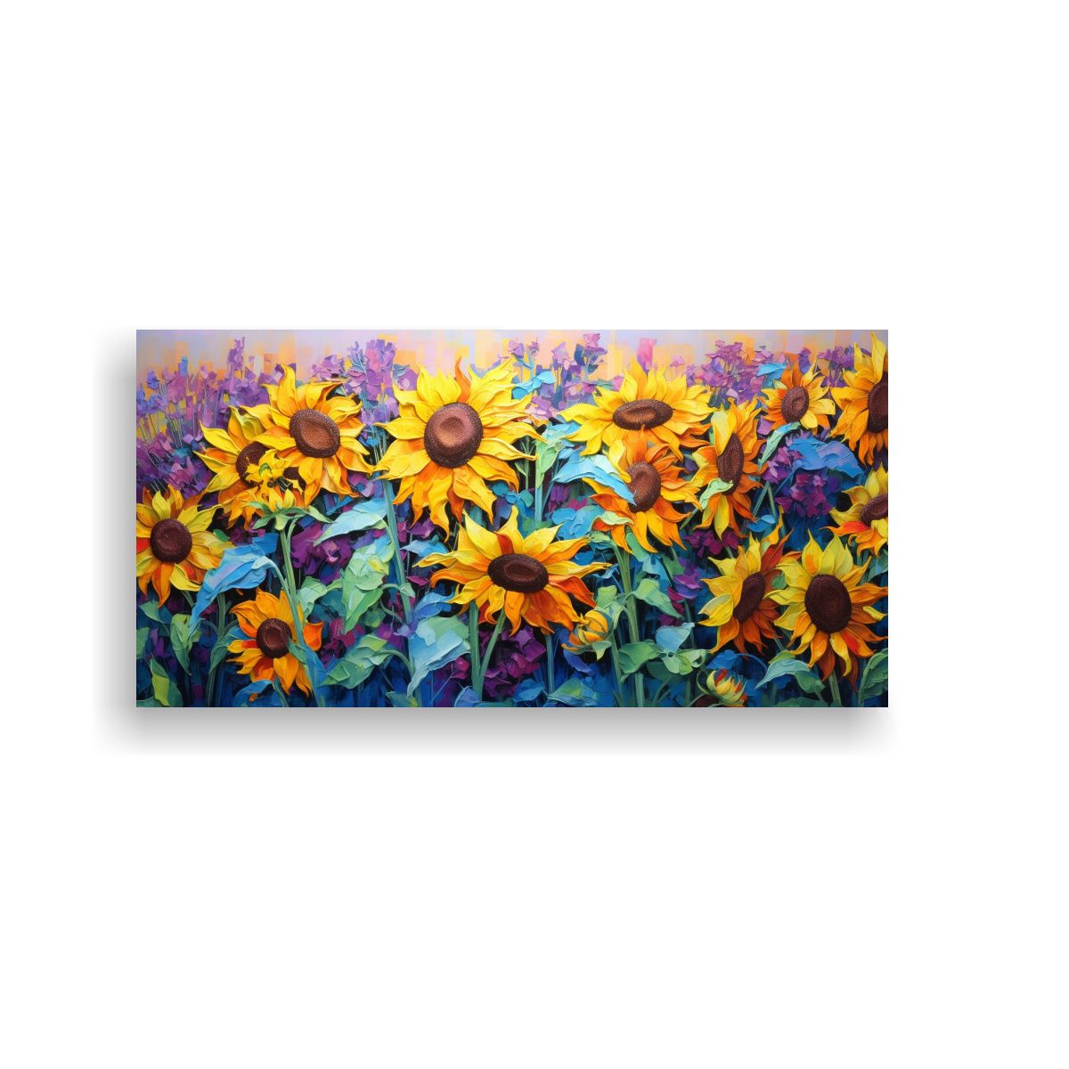 GENERICO - Lienzo De Tela Hermoso Con Pintura De Girasoles En Colores V 160x80cm.