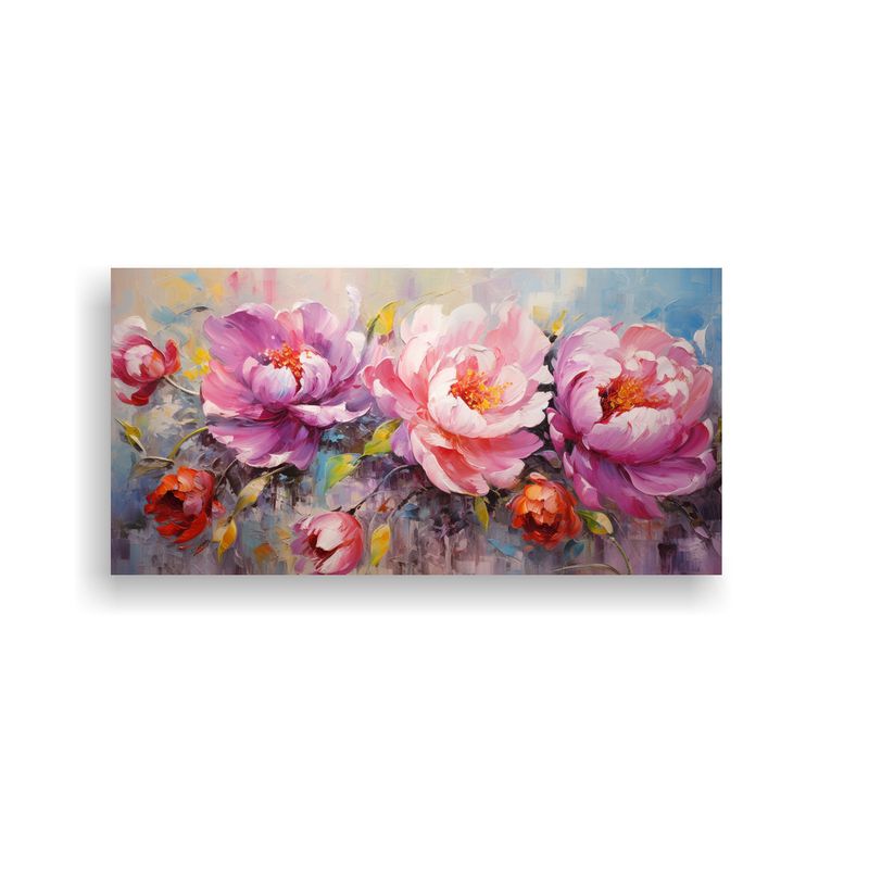 GENERICO - Tela Impresa Reflejo De Colores Vibrantes Flores De Peonía  160x80cm