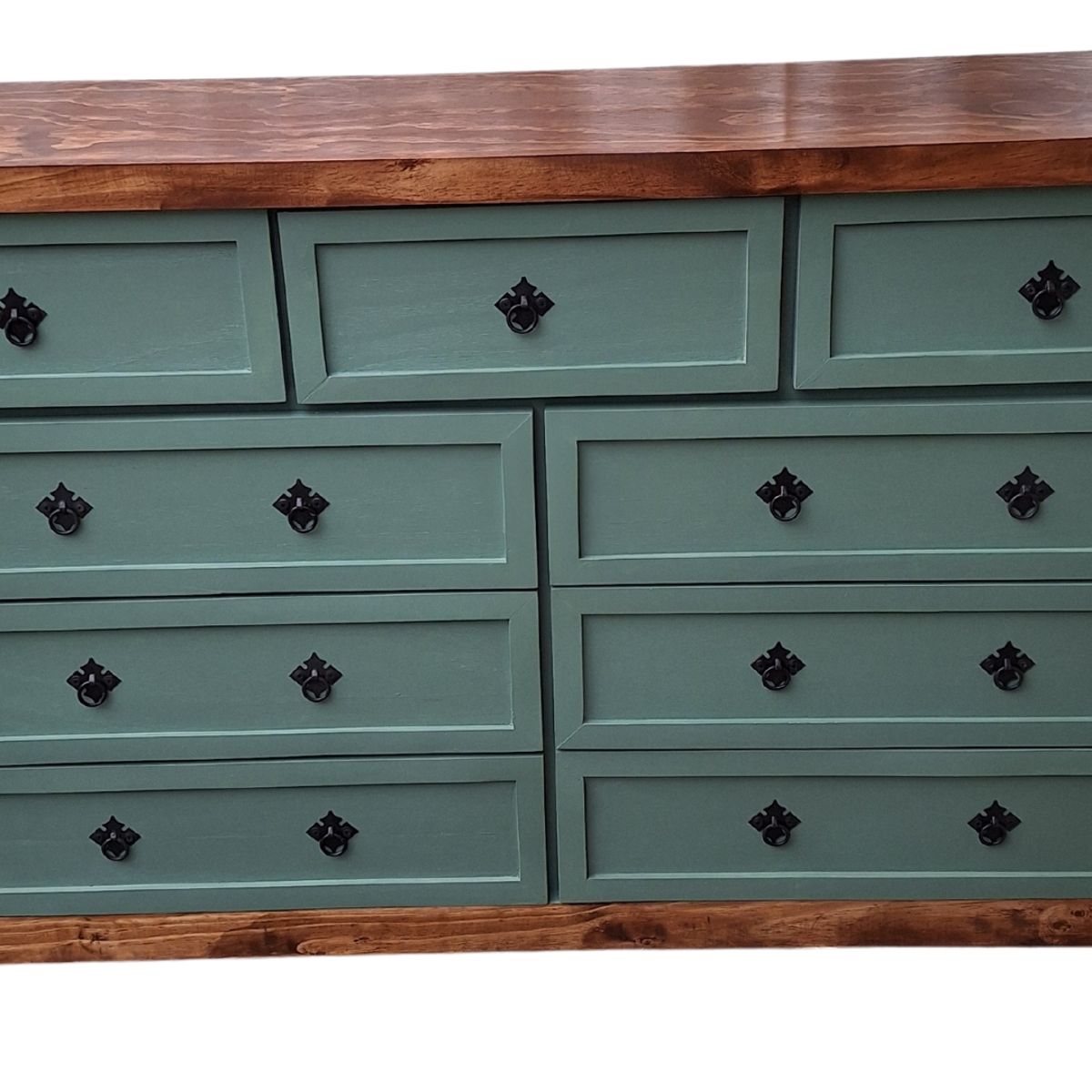 CASAHOGGAR - Comoda Rustica Bicolor Verde 150