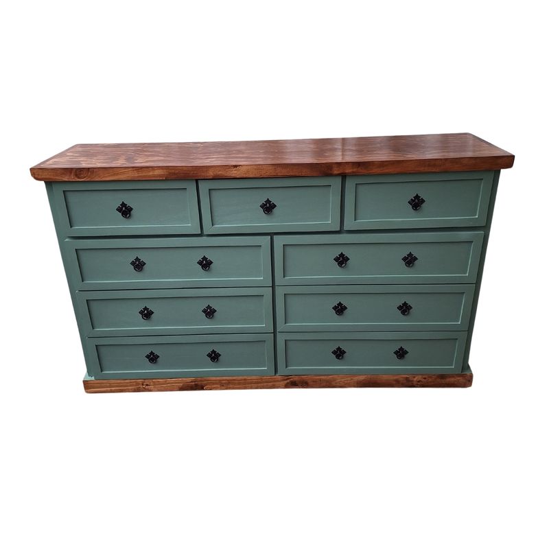 CASAHOGGAR - Comoda Rustica Bicolor Verde 150