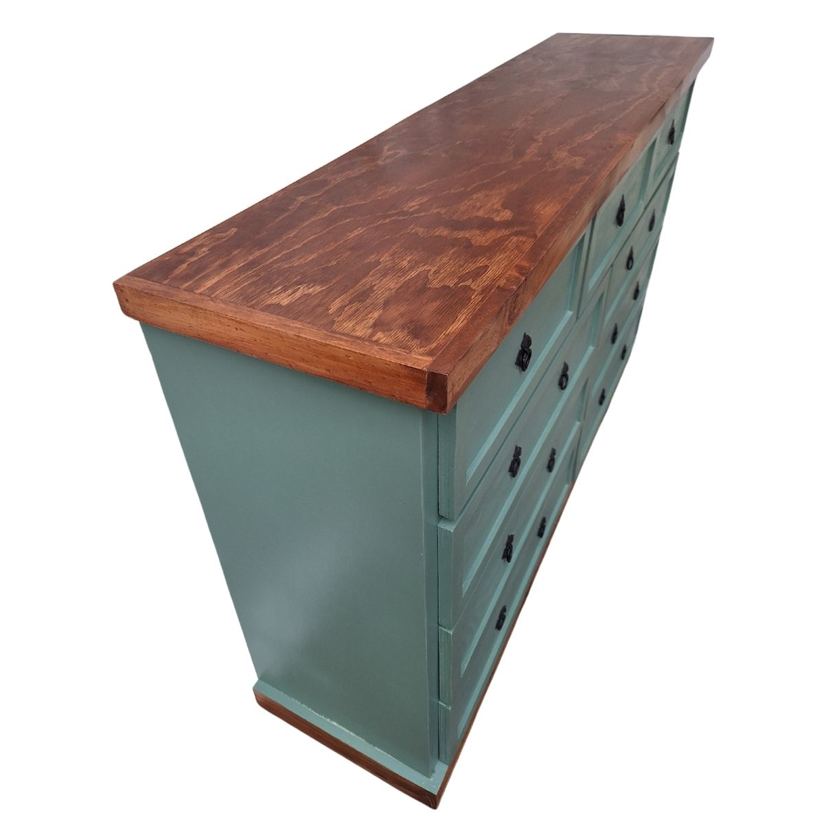 CASAHOGGAR - Comoda Rustica Bicolor Verde 150