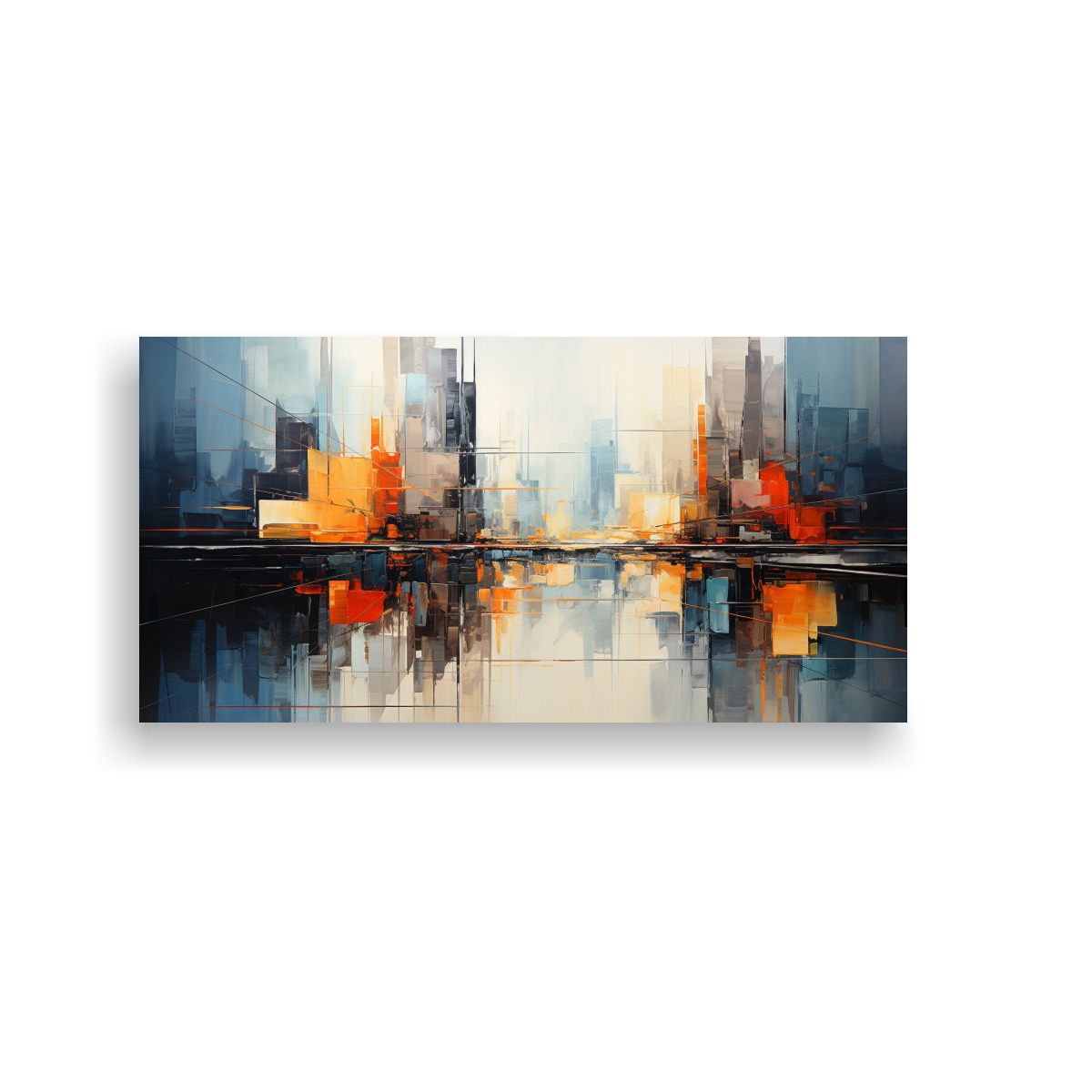 GENERICO - Tela En Bastidor Pintura Impresionista De Edificio Moderno 160x80cm