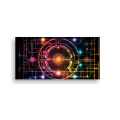 GENERICO - Cuadro Decorativo El Círculo De Luz Y Su Estructura Circund 160x80cm