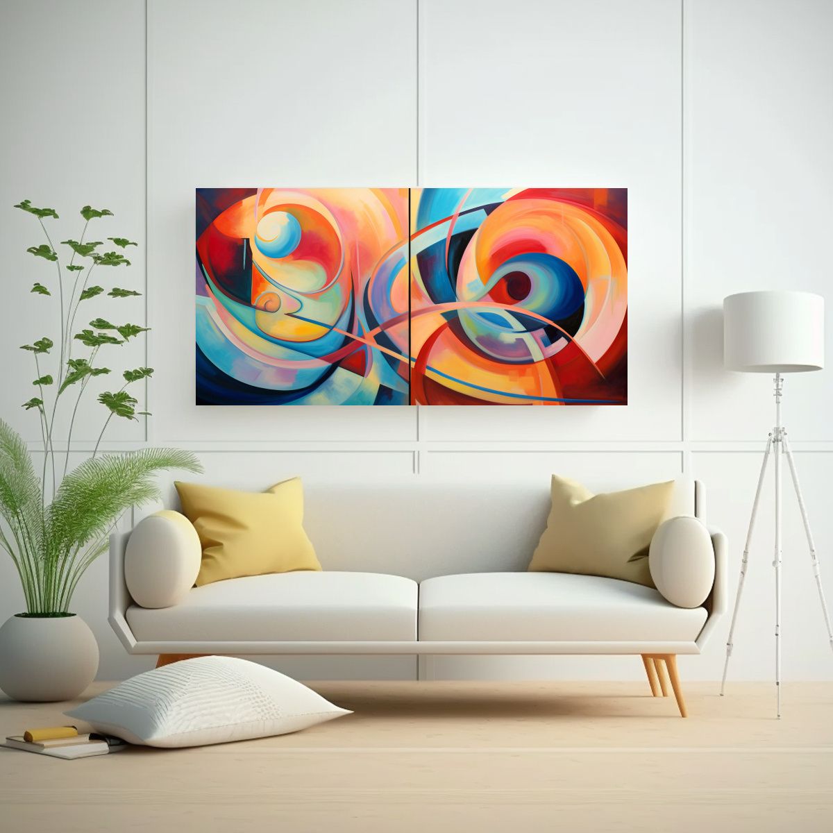 GENERICO - Cuadro Lienzo Expresión Salón Reminiscencia De Los Patrone 160x80cm