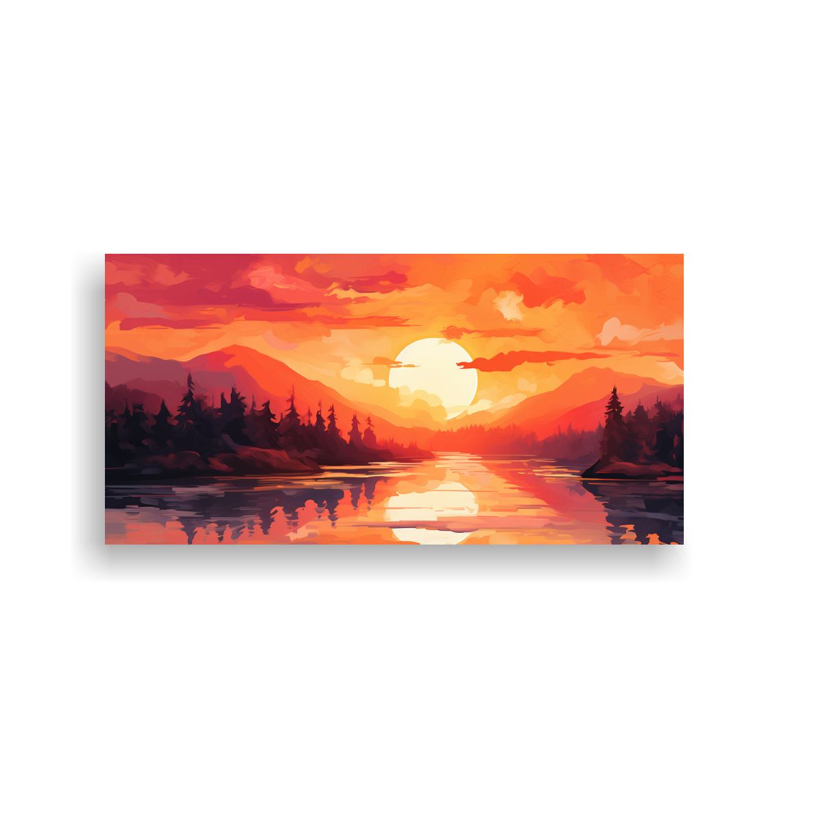 GENERICO - Cuadro Modernos Artesanal Belleza Cautivadora De Un Atardece 160x80cm