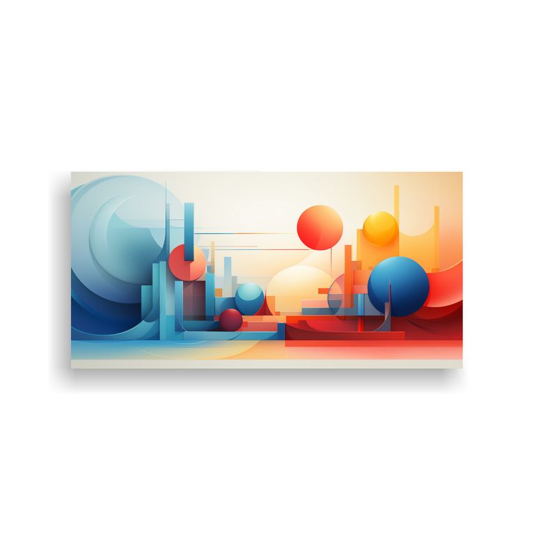 GENERICO - Cuadro Abstracto Protagonismo Colorido Con Forma La 160x80cm
