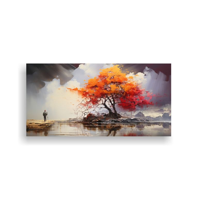 GENERICO - Pinturas De Paisajes Abstractos En Lienzo: Regalo Cálido Pa 160x80cm