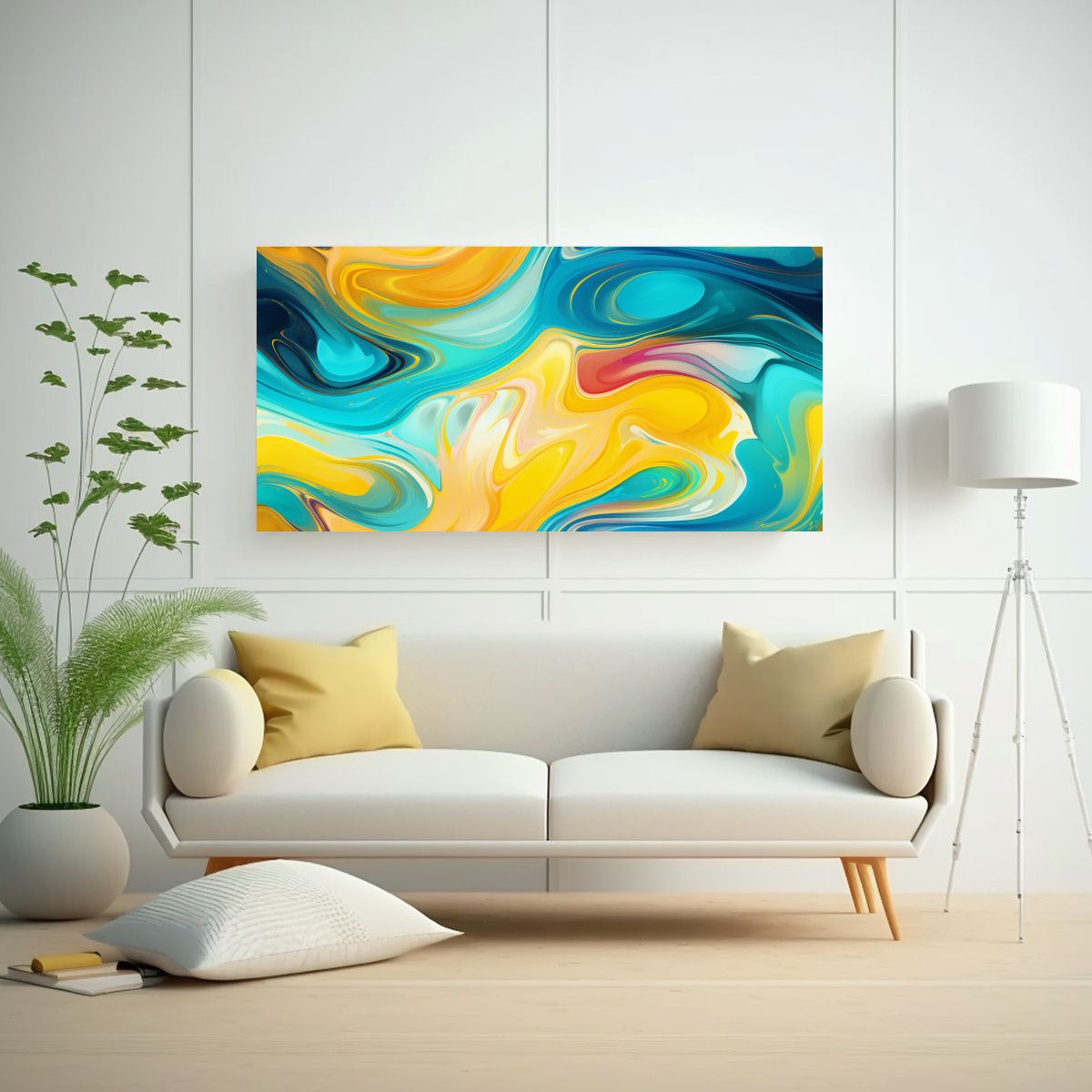 GENERICO - Pinturas Decorativas De Arte Moderno Belleza Espirales Líqu 160x80cm