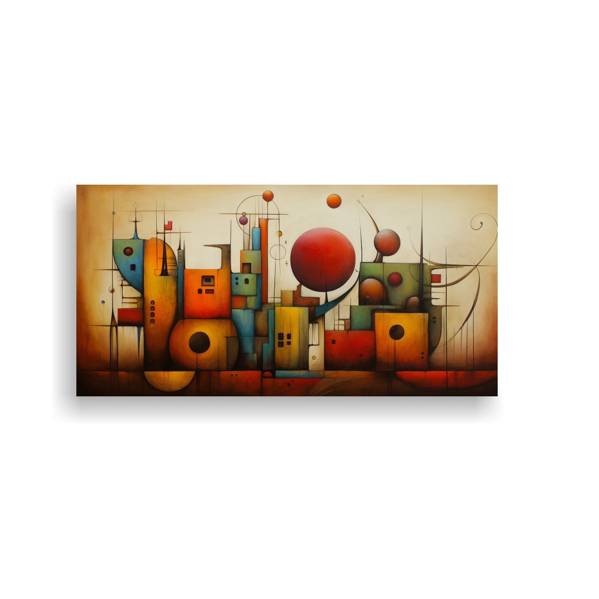 GENERICO - Cuadro Abstracto Antiguo De Alta Resolución 160x80cm