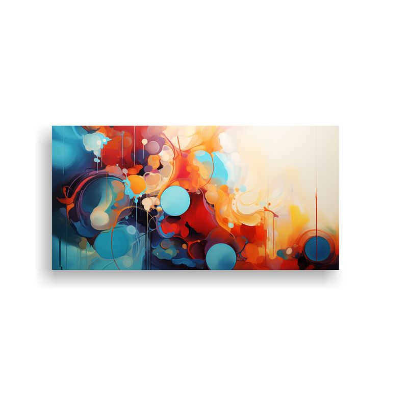 GENERICO - Pintura Abstracta En Rojo Y Azul, Estilo Decorativo De Compo 160x80cm