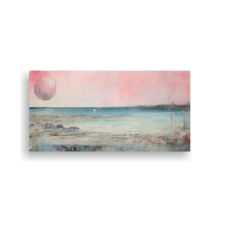 GENERICO - Pintura En Bastidor: Composición Simplicidad, Acuarela Rosa 160x80cm
