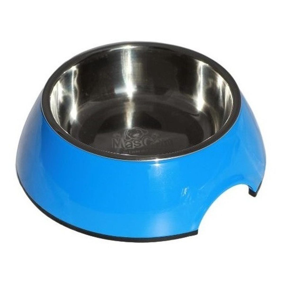 MASCAN - Plato Melamina Sólido Redondo Azul Talla M Perro Mascan