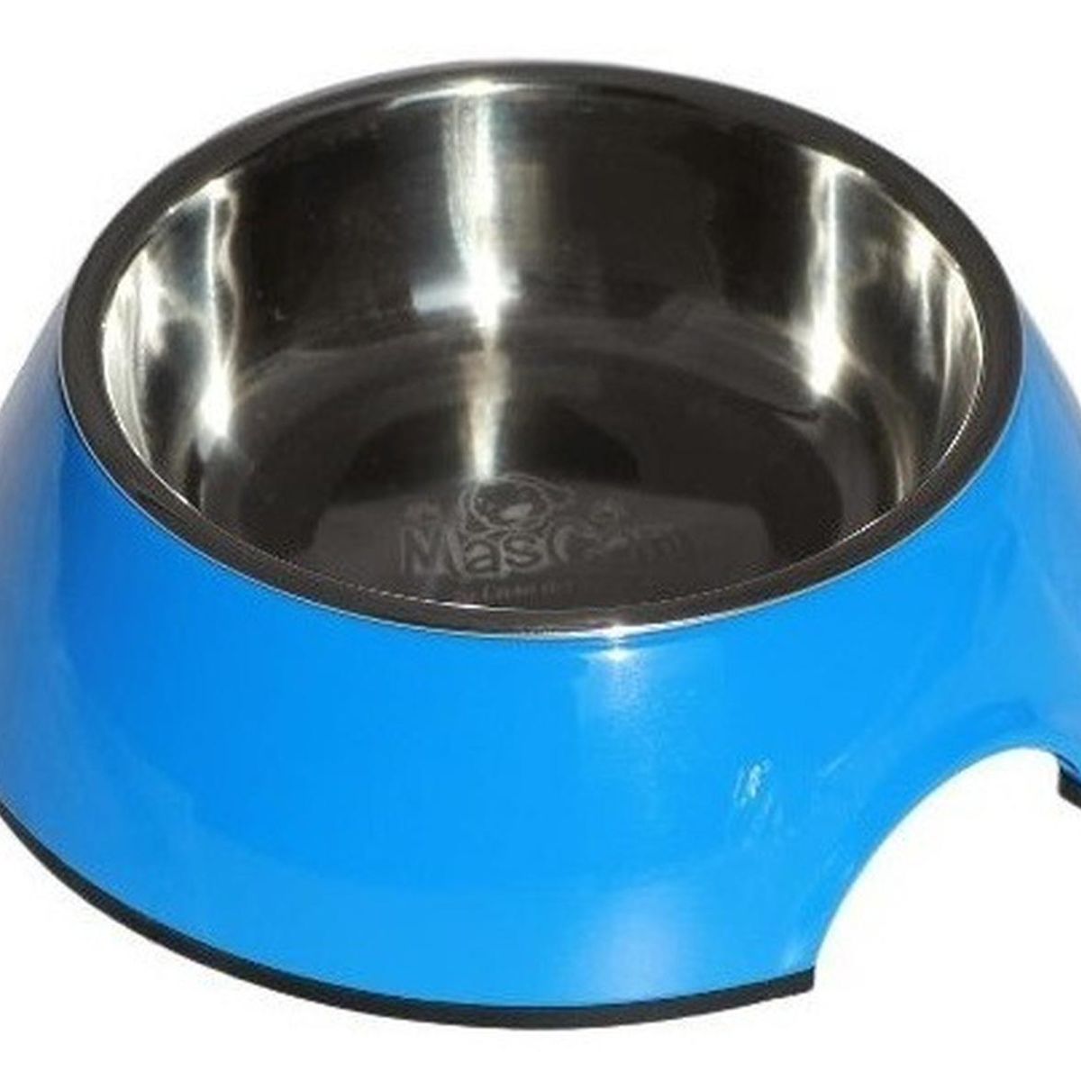 MASCAN - Plato Melamina Sólido Redondo Azul Talla S Perro Mascan