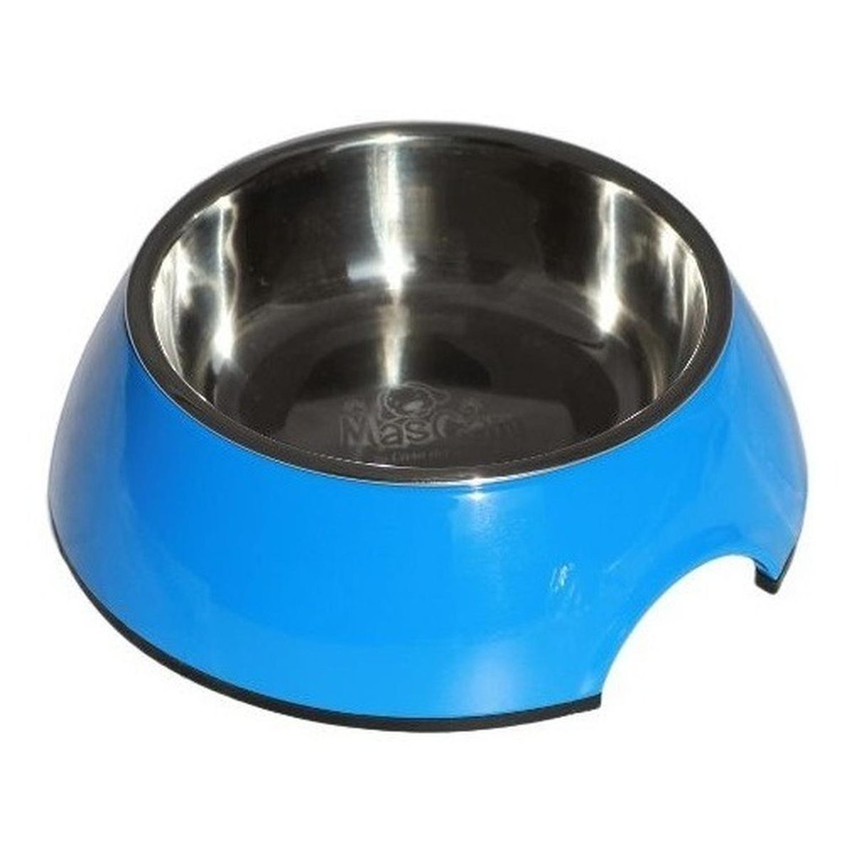 MASCAN - Plato Melamina Sólido Redondo Azul Talla L Perro Mascan