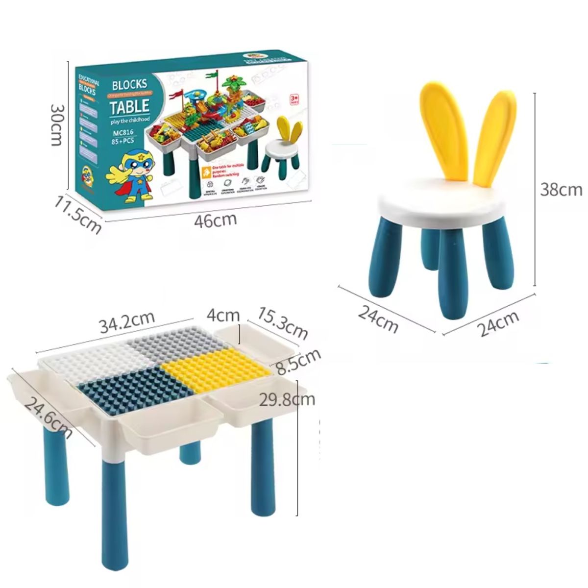 SPACEZAT - Mesa de Juegos Didáctica Con Bloques de Toboganes 85 piezas