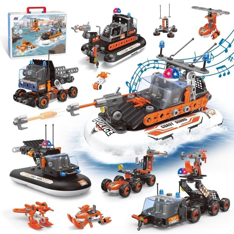 SPACEZAT - Set de Construcción Vehiculos DIY 5en1 Juguete de Ingeniería